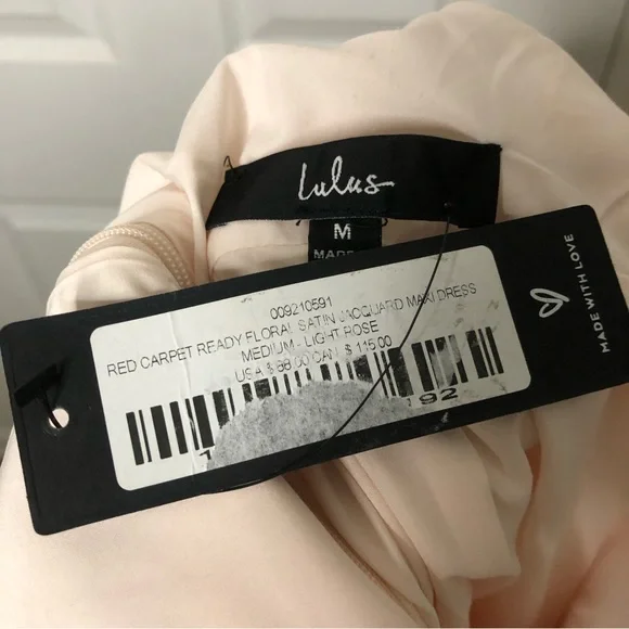 Lulu’s Red Carpet Ready Floral Satin Jacquard Halter Dress - Picture 13 of 16